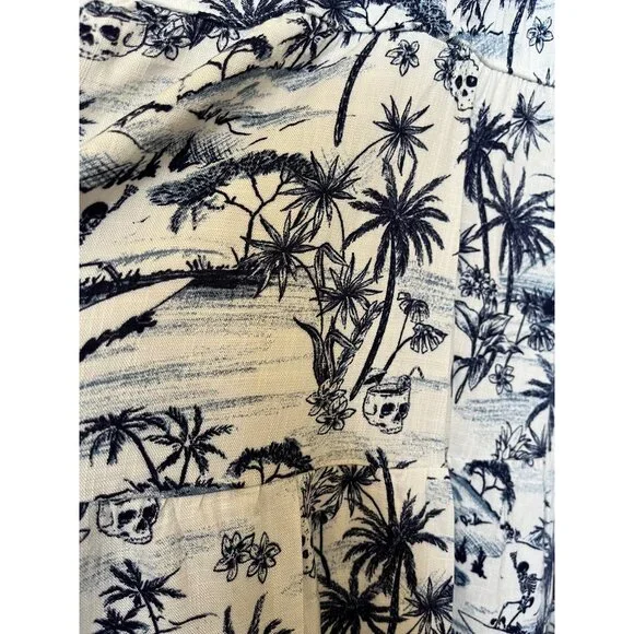 Torrid Women's Tropical Skeleton Print Tunic Top 2X Rayon/Spandex Blue/White - Picture 7 of 9